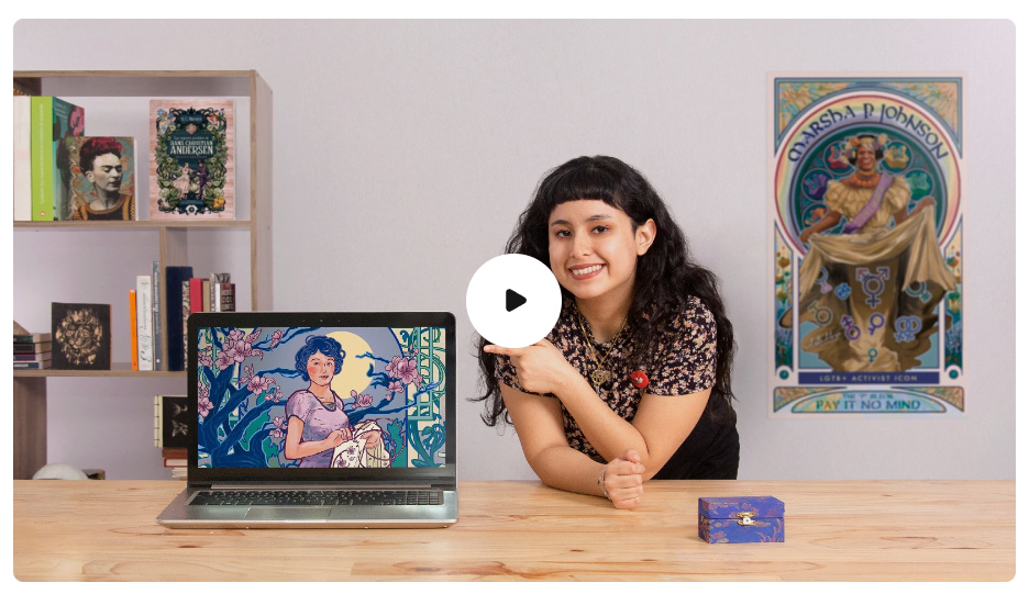 Domestika - Портреты в стиле ар нуво (2023)